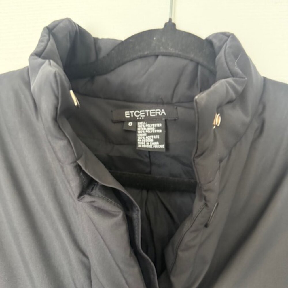 Etcetera Black Lightweight Puffer Jacket - Size 8 - image 5